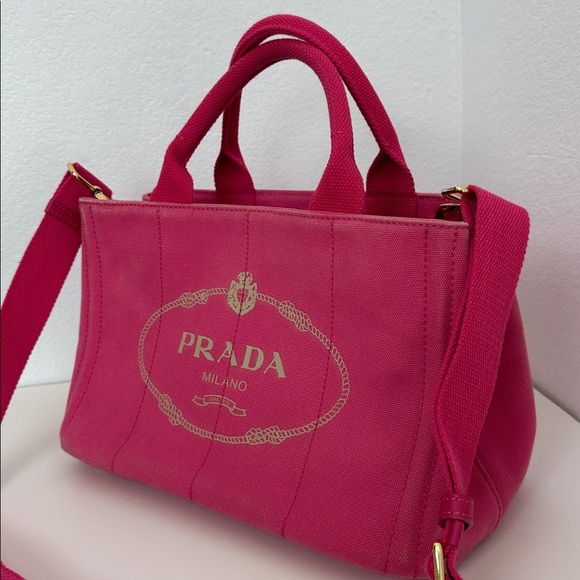 💯Authentic Prada Canapa Pink Tote Bag🍀 - Picture 11 of 15